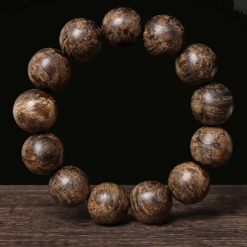 

Premium Tarakan Agarwood Bracelet Genuine Submerged Type Pure Natural Eaglewood High-Grade Buddhist Buddha Prayer Beads