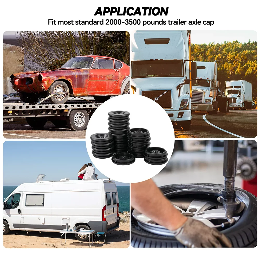 20 حزمة الشحوم التوصيل محور غطاء غبار ل Dexter Ez التشحيم مقطورة تخييم Rv المحور الأسود المطاط الشحوم التوصيل محور الغبار قبعات اكسسوارات السيارات #5