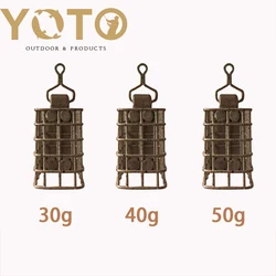 1/2/3pcs Fishing Bait Cage,Rectangular Feeding Basket with Swivel,Fishing Accessories
