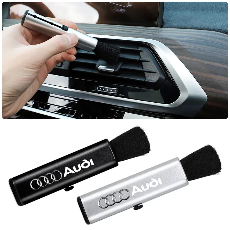 Car ln car Retractable Cleaning Soft Brush Dust Removal Tools For Audi Sline A1 A3 A4 A5 A6 A7 A8 B8 B9 B6 C6 Q2 Q3 Q5 Q7 Q8 TT