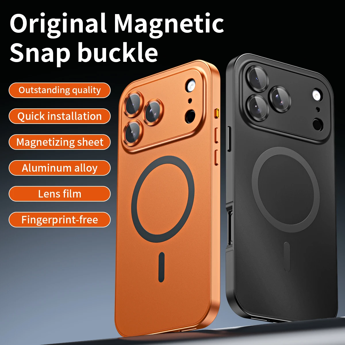 Fall Für iPhone 17 Pro Max Original Magnetische Snap Schnalle Aluminium Legierung Objektiv Film Abdeckung Für iPhone 17 Pro 17 Air stoßstange
