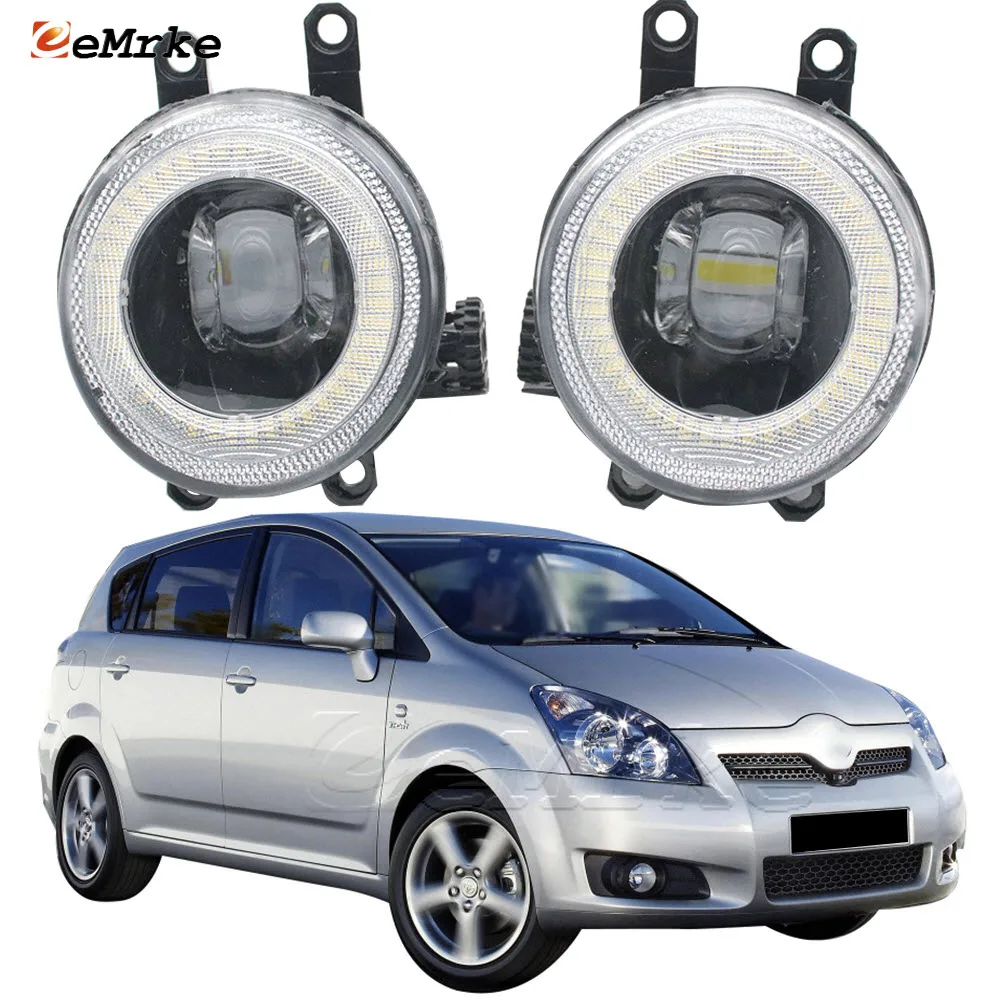 

Car LED PTF Fog Lights with Lens for Toyota Corolla Verso AR10 Post-facelift 2007 2008 2009 Angel Eye Daytime Running Light DRL