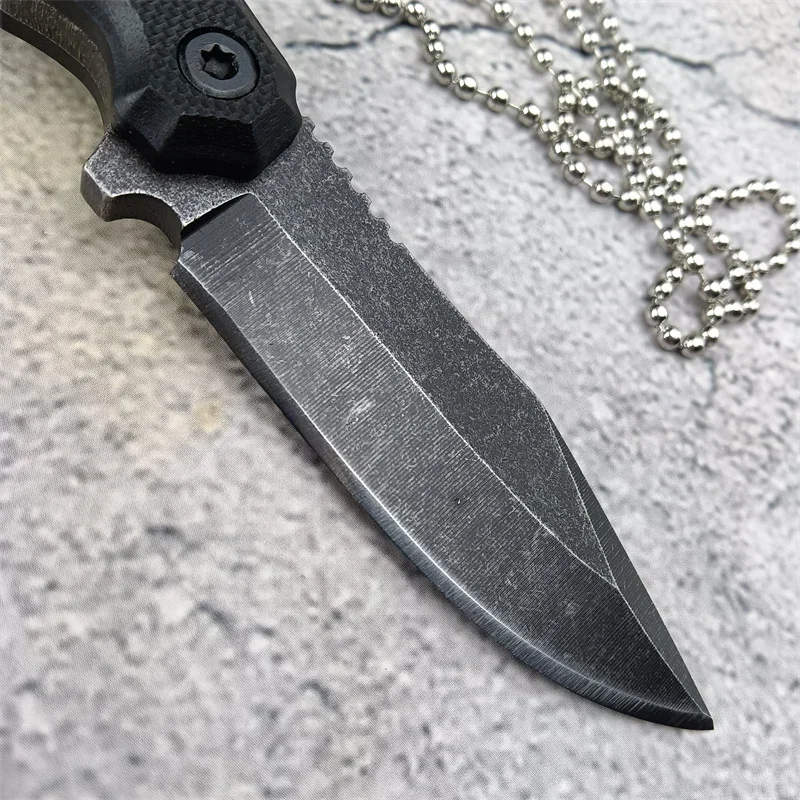 Tactical Full Tang Small Fixed Knife 8Cr13Mov Blade G10 Handle Camping Hunting Knives Outdoor Survival EDC Rescue Necklace Tool