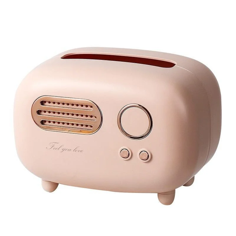 Creative Radio Shape Tissue Box Living Room Luxury Retro Home Restaurant Decoration Paper Box Coffee Table Tissue Case Ornament