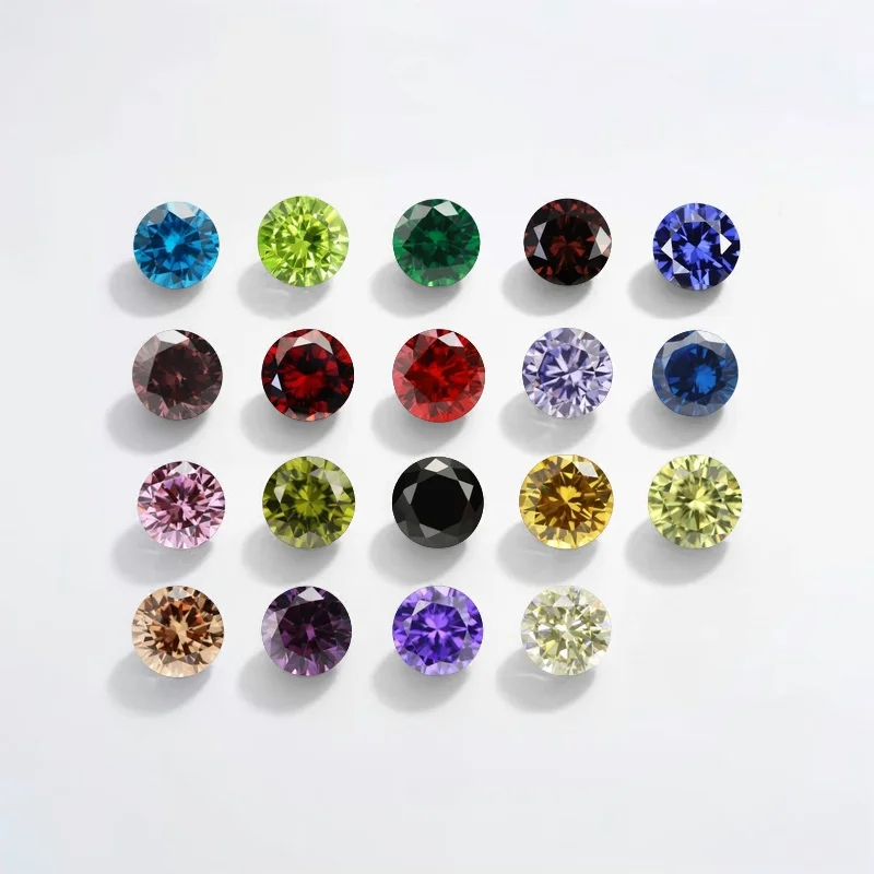 

15colors 0.8mm~10mm Round Shape Loose Brilliant CZ Stone White Green Cubic zirconia For Jewelry Necklace Make