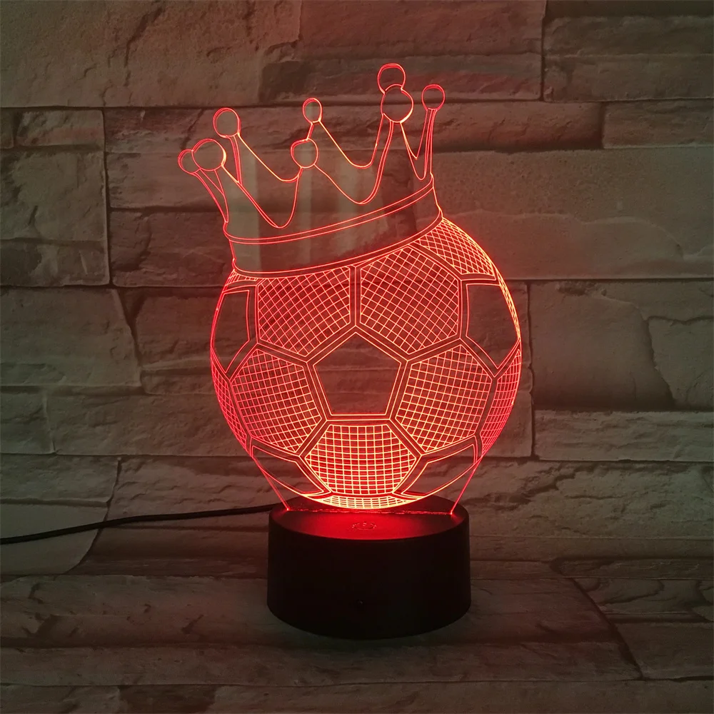 3D Night Light Do Modelo De Futebol, 3D Ilusão Luz, Candeeiros De Mesa, Cores Mutáveis, Presentes Do Amante Do Futebol, Decoração para Os Amantes, 3 Cores, 7 Cores, 16 Cores