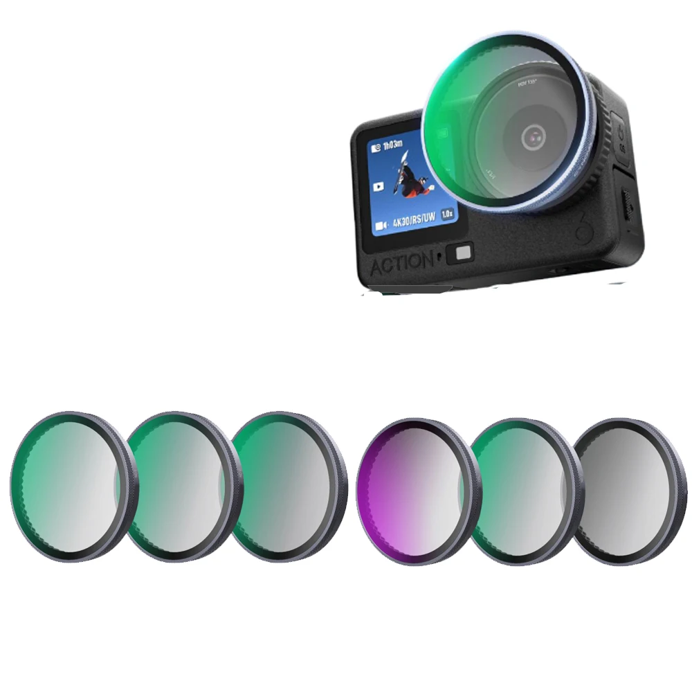 

Lens Filter For forDJI OSMO Action6 ND8 1/4 Mist Filters Set,Lens Polarizer Filter,Multi-Coated Optical Glass Filter Camera Lens