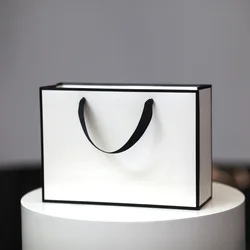 10pcs Gift Bags For Wedding Birthday Party Custom Logo Clothing Ornaments Cosmetics Packaging Paper Bag  Shopping Handbag