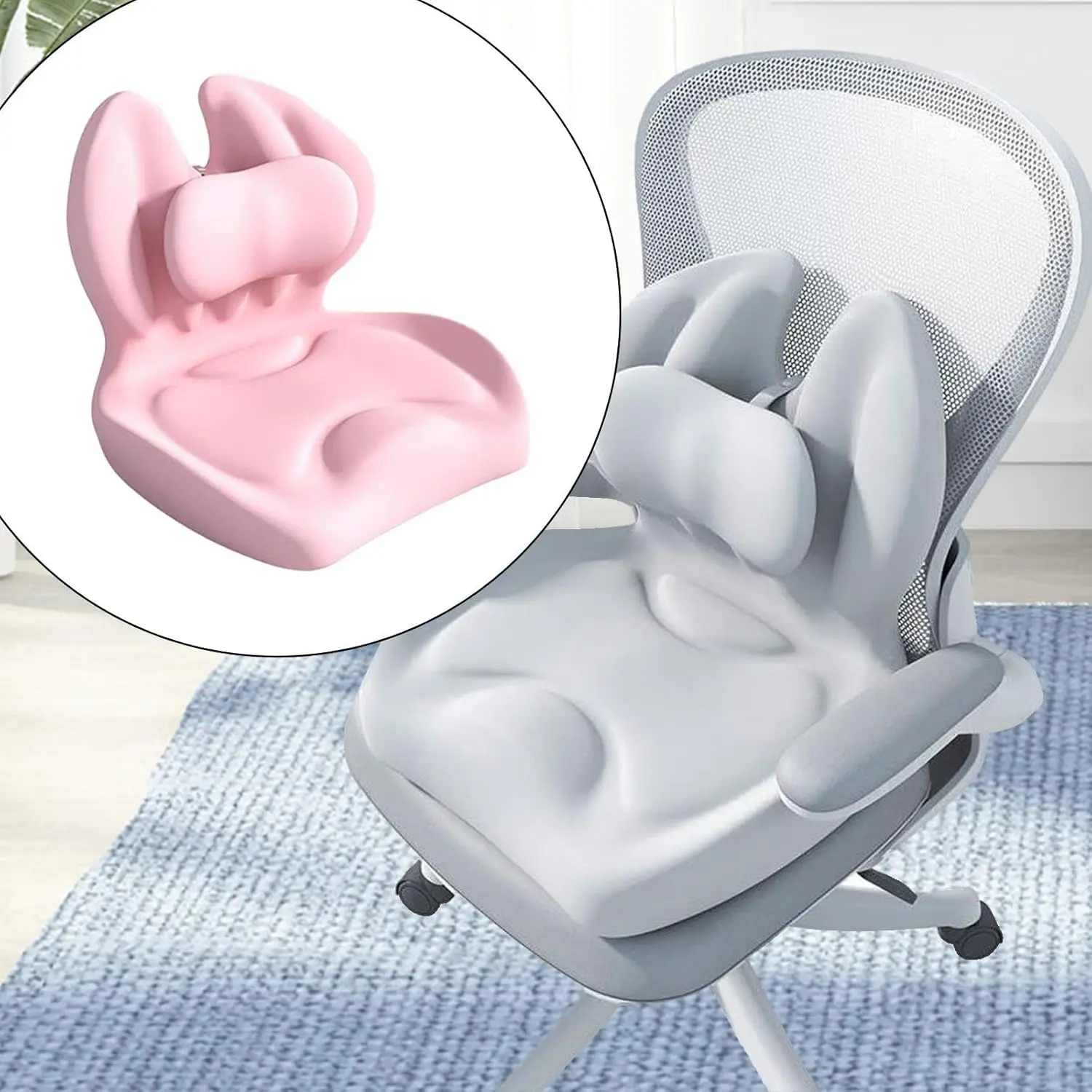 

Pressure Relief Seat Cushion Lumbar Support Pillow for Back Long Sitting Hours on Office Home Chair Memory Foam for Car Travel