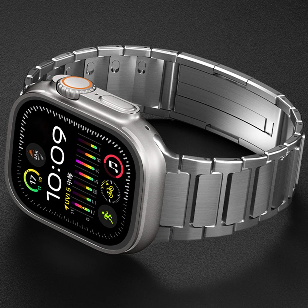 Tali Baja Tahan Karat untuk Jam Tangan Apple 49Mm Tali Ultra 2 1 Seri 10 46Mm 42Mm Tali Pas Cepat Iwatch 9 8 7 6 SE 4 5 45Mm 41 40Mm