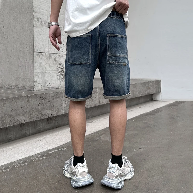 Summer Versatile Retro Loose Casual Thin Cropped Pants For Men'S New Waist Tied Fashionable Jeans