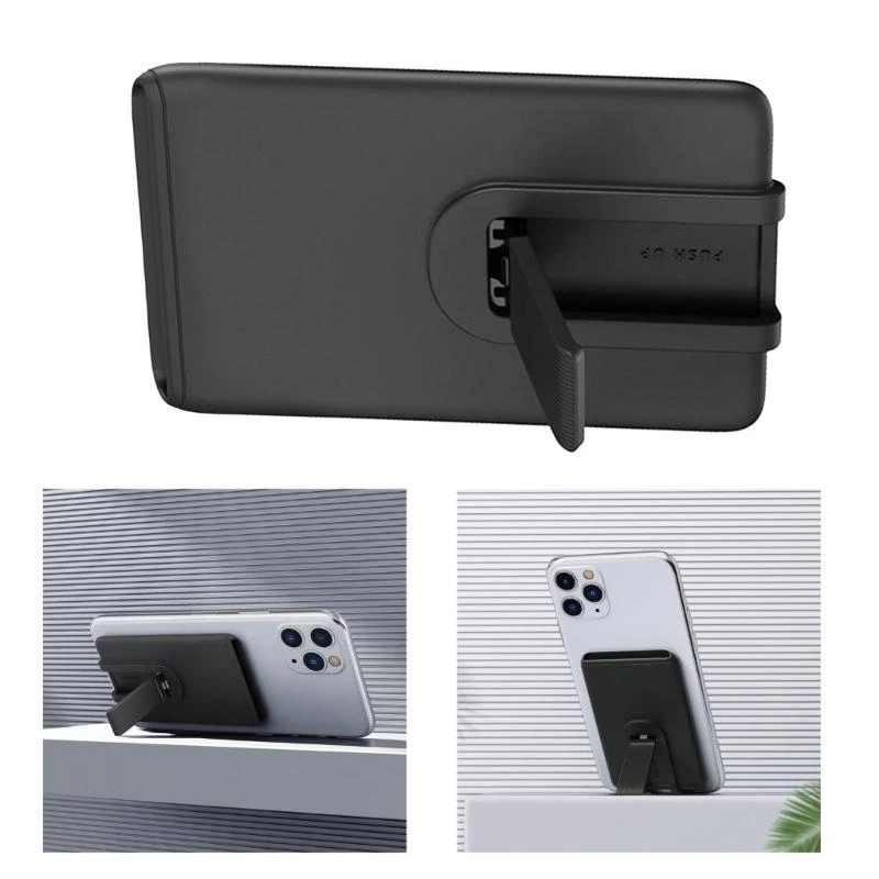 ผู้ถือโทรศัพท์กระเป๋ากระเป๋าเคสการ์ดที่ถือซิลิโคนด้านหลังกาวกาวพร้อมกับ Stand Best Sale