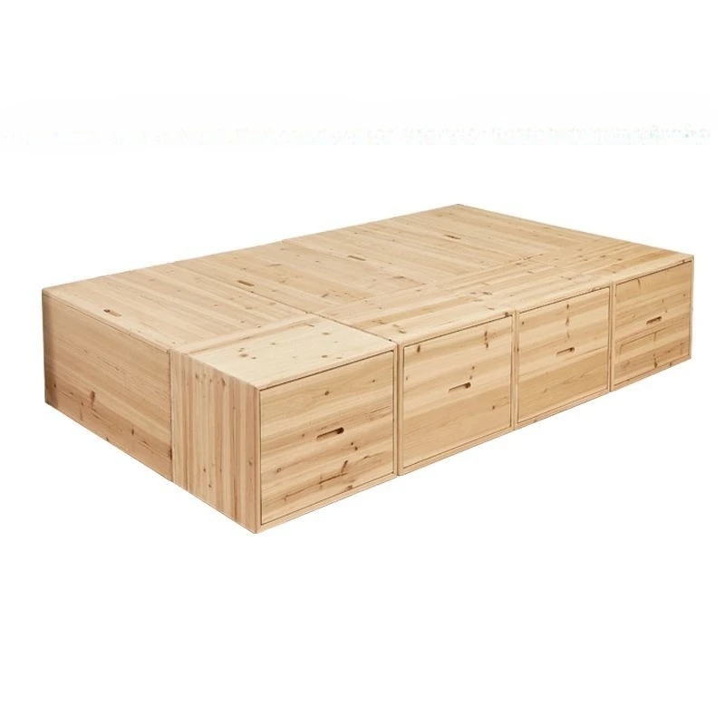 Solid wood, tatami, wooden box, storage, bed, rectangular, seating, storage