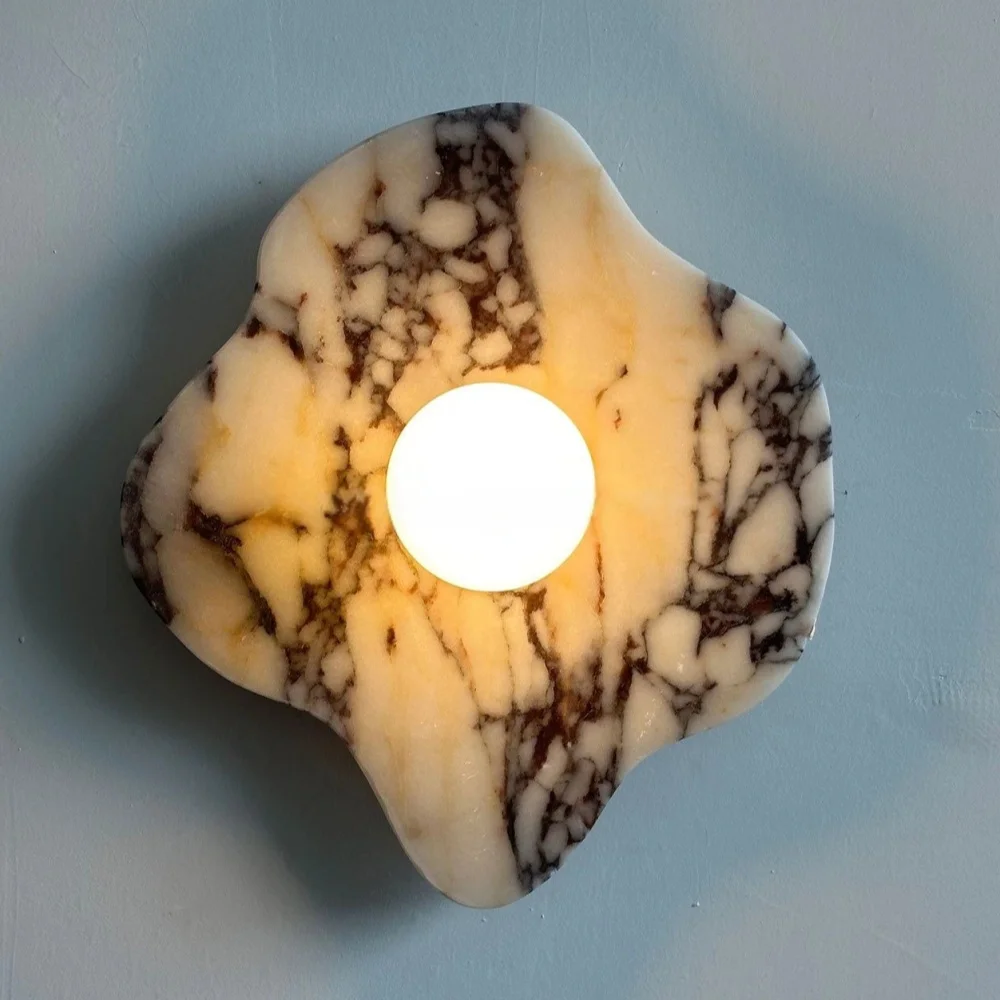 Natural Marble Stone G9 Step Stair Wall Light  Wall Lamp Bedroom Living Room Office Indoor Home Decorative Fixture Bedside Light