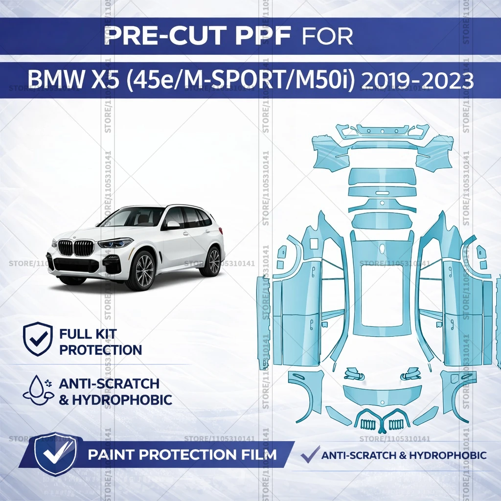 

Pre-Cut Paint Protection Film PPF Transparent Bumper Protector Clear Bra Car Film For BMW X5 M-Sport 45e-M-Sport-M50i 2019-2023