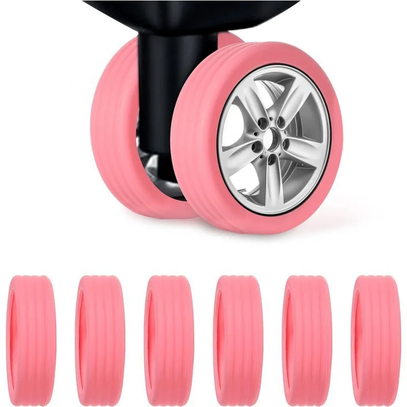Random 8PCS Set Silicone Luggage Wheel Covers, Suitcase Wheel Protectors, Quiet Silicone Wheel Sleeves for Travel Bags