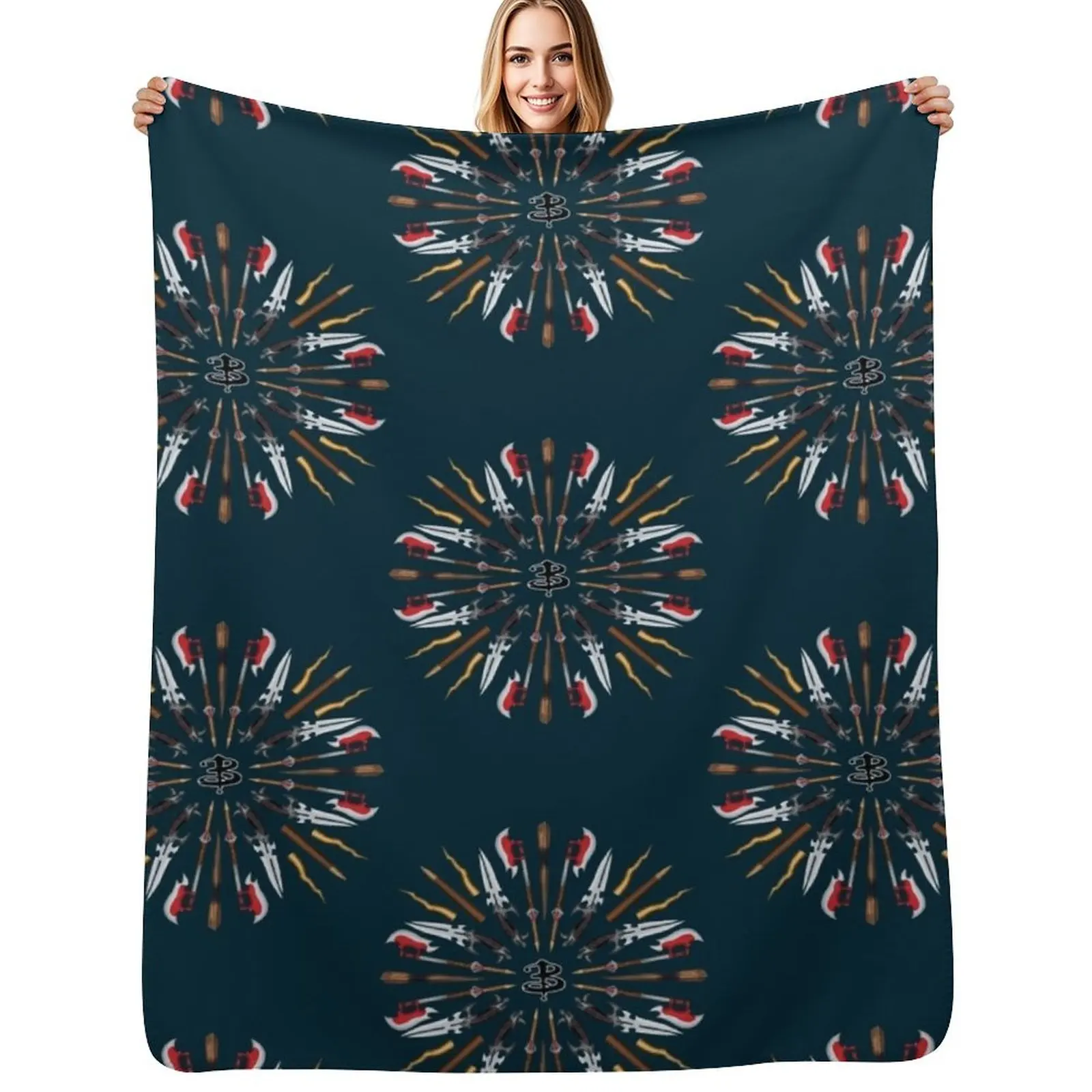 Buffy Mandala Throw Blanket Cozy Throw Blanket Birthday Gift for Him Her