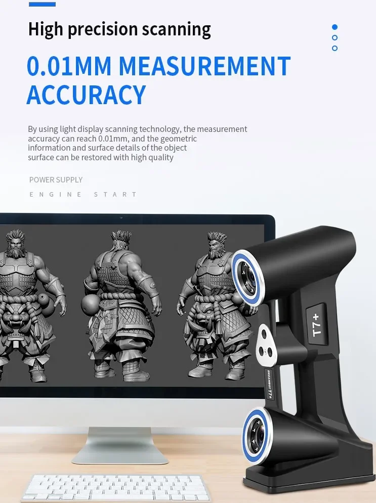 High Accuracy large size Handheld car 3d laser scanner for automotive part