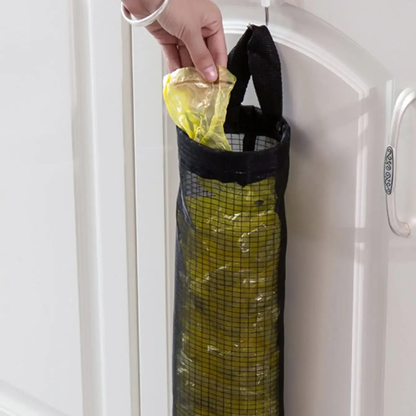 1/3/5 Stück – hängender Müllsack, Aufbewahrungsbeutel, Kunststoffbeutelhalter, Netzstoff, hängende Aufbewahrung, Unverzichtbar, faltbar, waschbar, hängender Müllsack