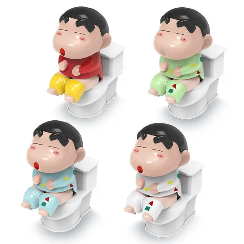Crayon Shin-chan Water Squirt Toy Cute Creativity Toilet Modeling Water Spray Toy Creativity Decompress Desktop Ornament Gift # - view 5