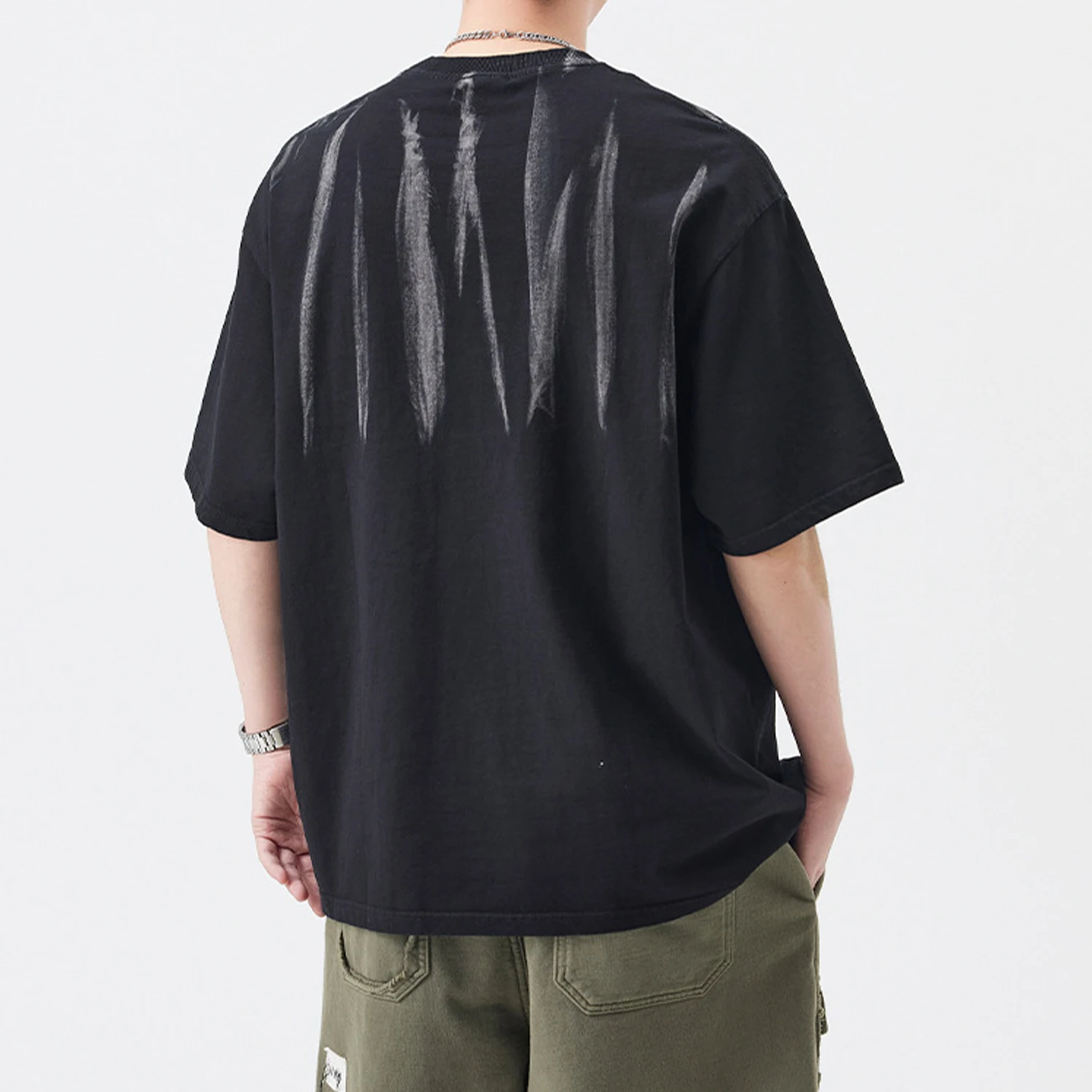 Trendy New Flocking Logo Lightning Letter Print Round Neck Casual Loose-Fit Long Sleeve T-Shirt For Men And Women