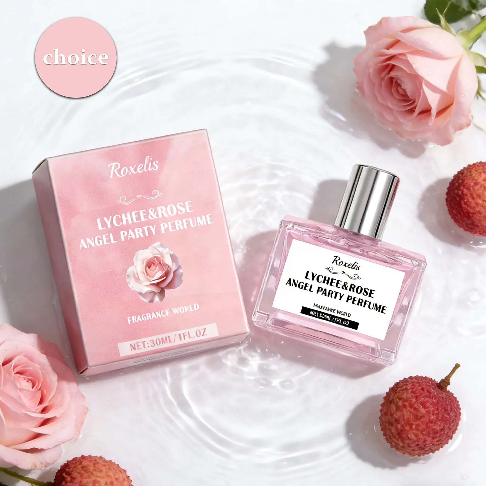 

Roxelis Lychee Rose Pheromone Perfume 30ml Body Spray Refreshing Charm Flirt Dating Attract Fragrance for Women