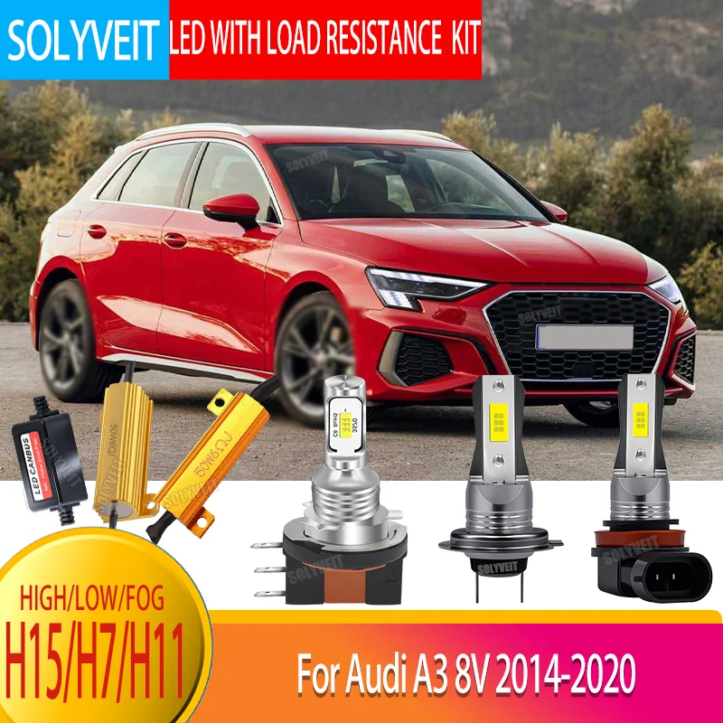

Solve the Puzzle: Complete LED Car Lamp Kit with Matching Resistors H15/H7/H11 For Audi A3 8V 2014 2015 2016 2017 2018 2019 2020
