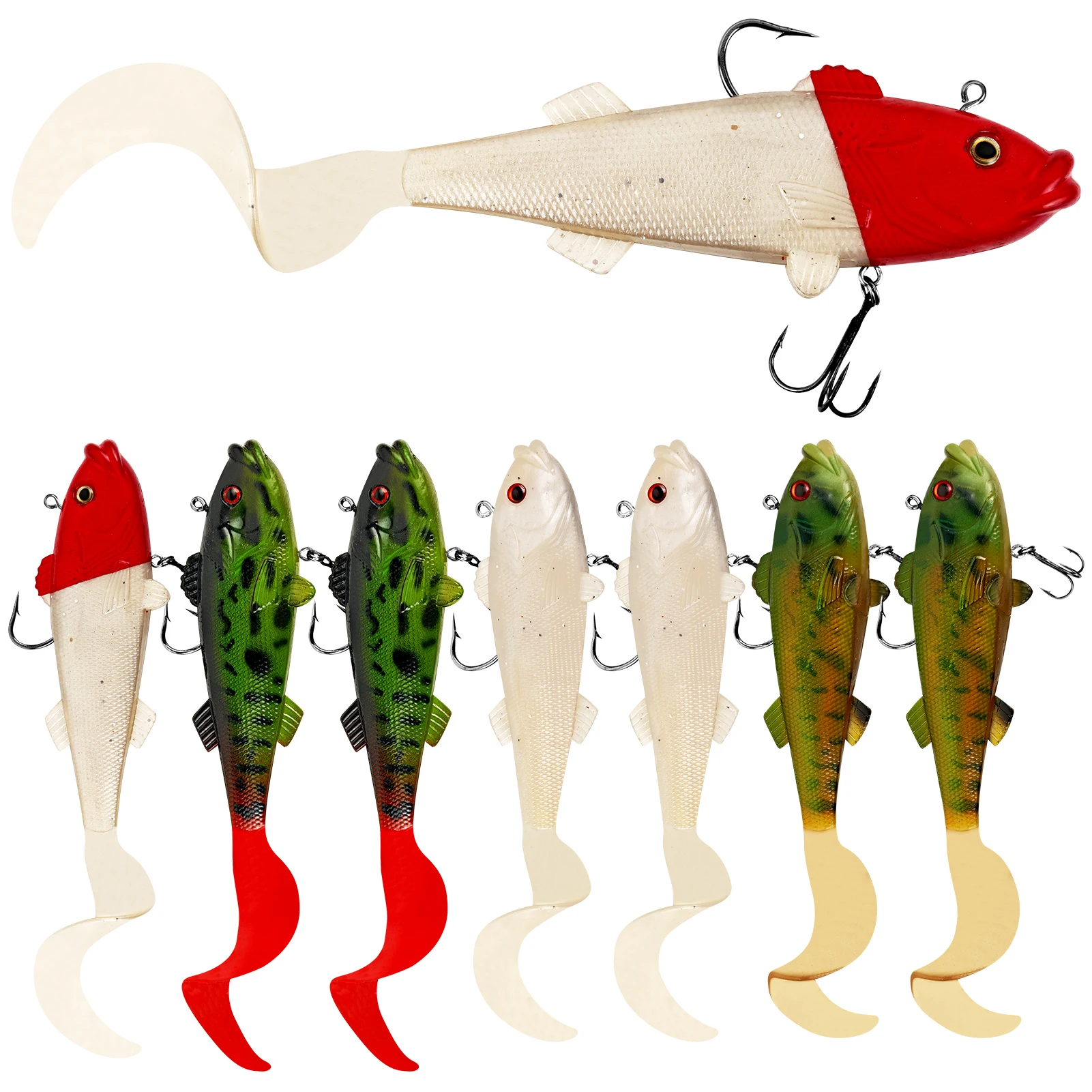 

БЕСПЛАТНО: Набор из 8 рыболовных приманок FISHER, 18 см, 75 г, для морской рыбалки, искусственные приманки, джиг-головки, воблеры, мягкие приманки с крючком