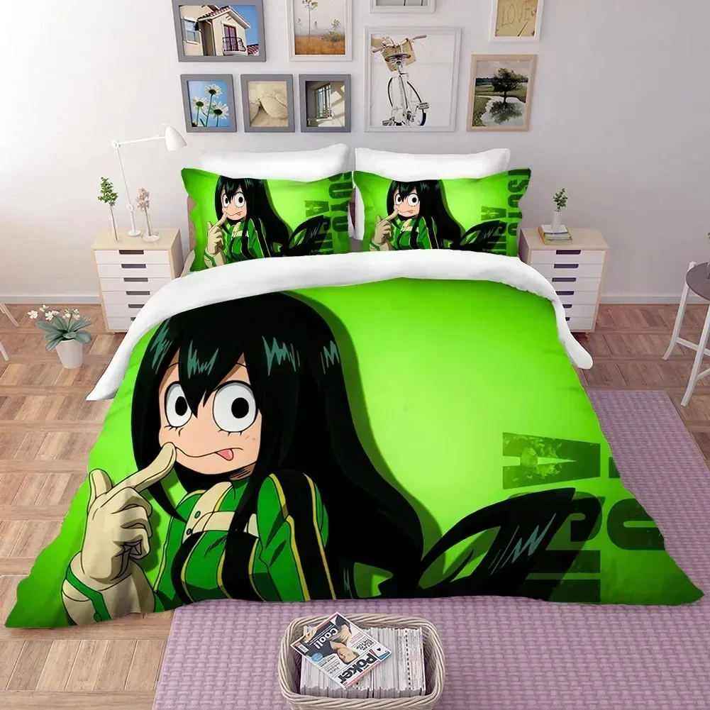 

3d Anime My Hero Academia Quilt Bedding Set Printed Bed Set With Pillowcase Bed Duvet Cover Soft Queen King Size Bedclothes Home