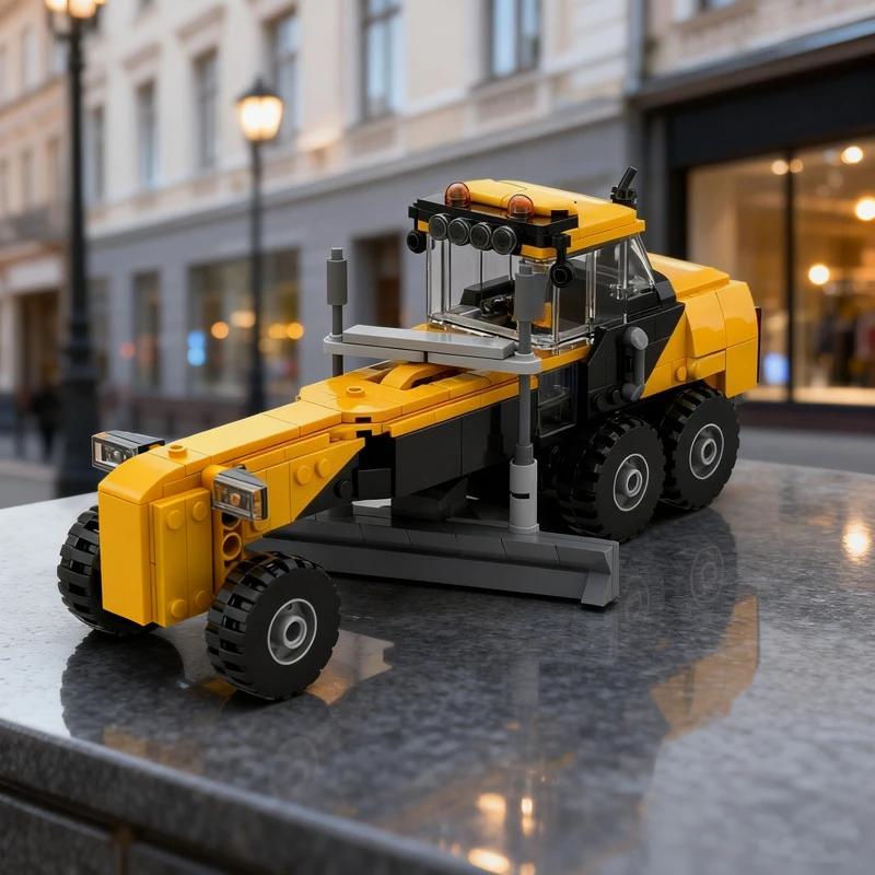 

417 шт. MOC дорожный грейдер, модель строительных блоков, строительная сборка, рождественские подарки, игрушки, идея «сделай сам», креативное образование, кирпич для детей