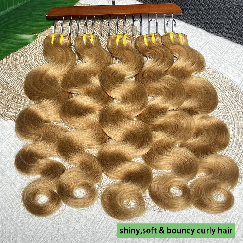# 27가지 색상의 허니 블론드 바디 웨이브 100% 미가공 생처녀 인모 헤어 위브 컬러 헤어 번들 익스텐션 이중 웨프트