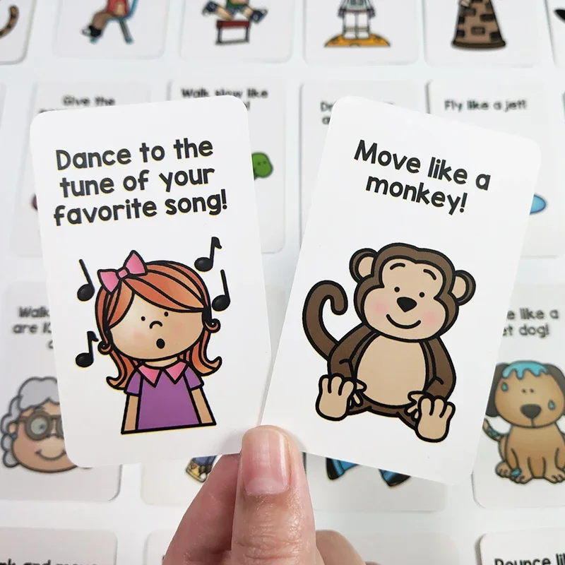 

24pcs Brain Break Activity Sticker Cards Words Learning Teaching Aids Classroom Resources DIY Quiz Board Game Party