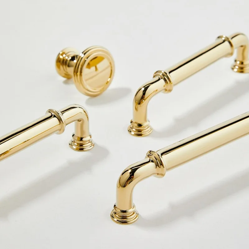 Kitchen Door Knobs Brass Cupboard Handles Antique Bronze Gold Cabinet Handles for Drawer Pulls T Bar Furmiture Hardware Handle