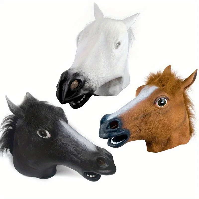 1 Pcs Simulation Horse Head Mask Cosplay Costume Party Funny And Funny Festival Horse Head Mask Headgear