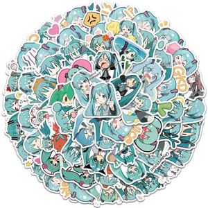 65 Buah Stiker Hatsune Miku Kartun Lucu Vinil Tahan Air untuk Laptop Gitar Skateboard Bagasi Stiker Grafiti Hadiah Pesta Anak 10 stiker vinil penjualan terbaik tahan air - №