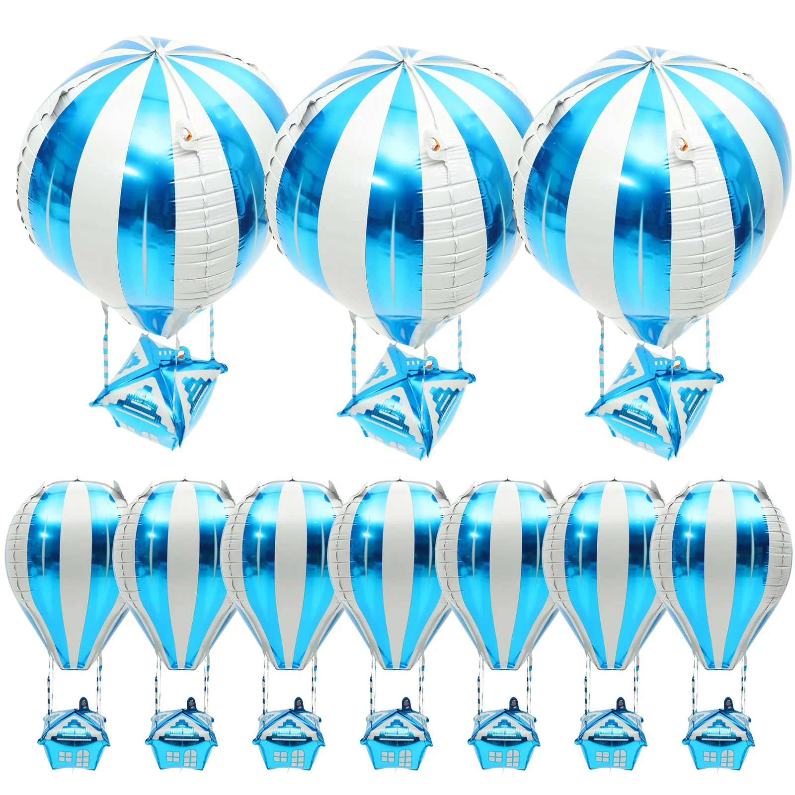 

10 Pcs Hot Air Balloon Scene Balloons Decoration Helium Modelling Boy Birthday Party Aluminum Film Child Black