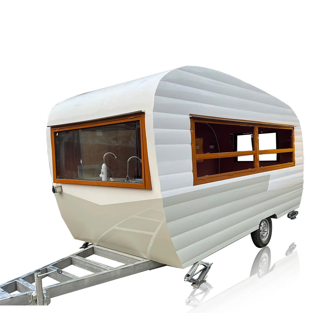 Truk makanan penuh dilengkapi 4m terjangkau Trailer makanan khusus USA dengan peralatan dapur lengkap