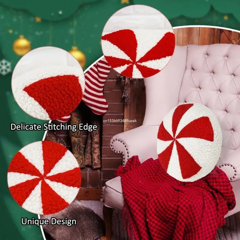 Рождественская подушка в форме конфеты Plushie для удобных поддерживающих подушек