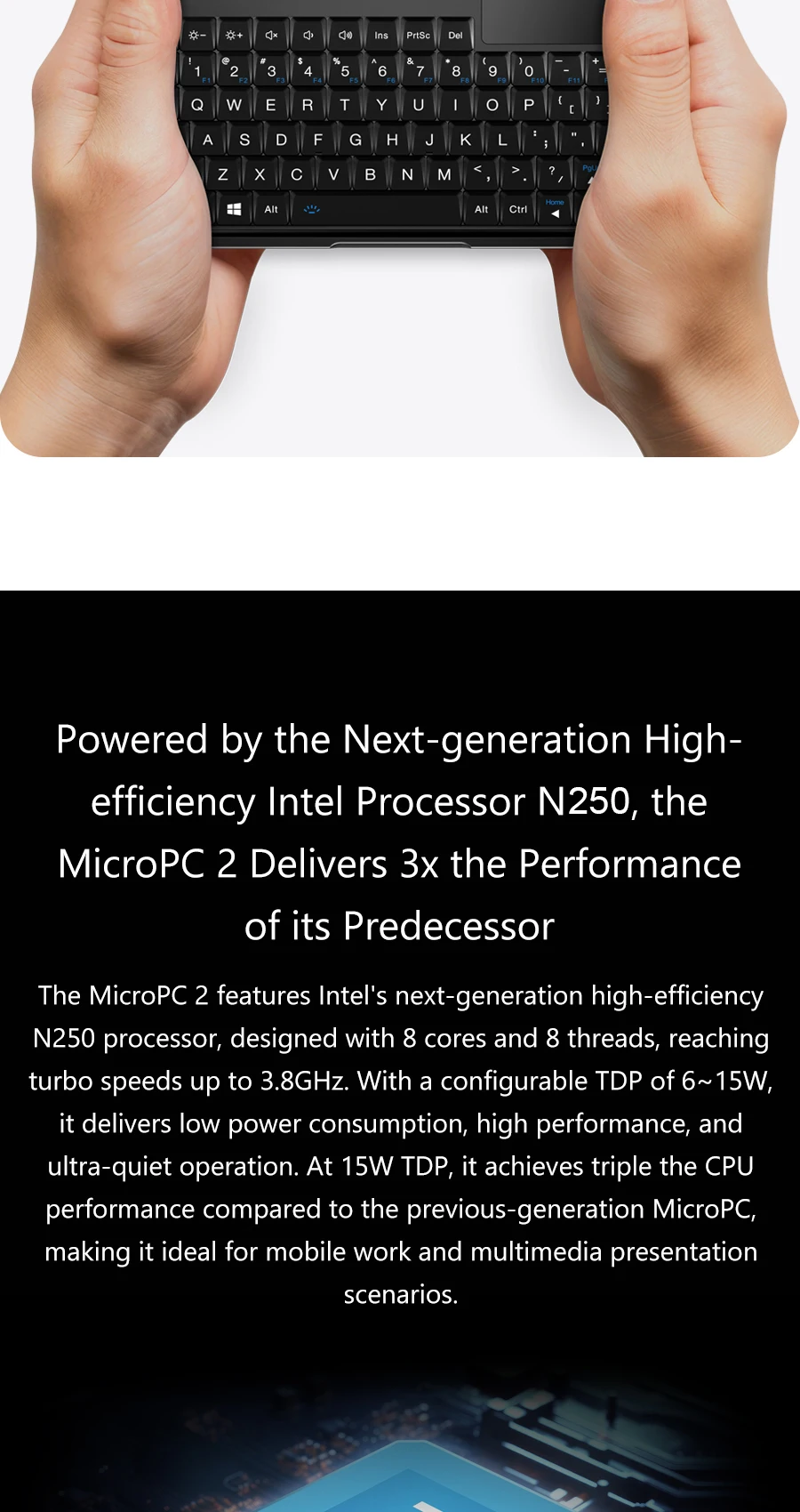 GPD Micro PC 2 Mini Industrial Laptop 7 Inch 1920x1080 Intel N250 16GB DDR5 512GB M.2 SSD Windows11 Portable Industry Notebook