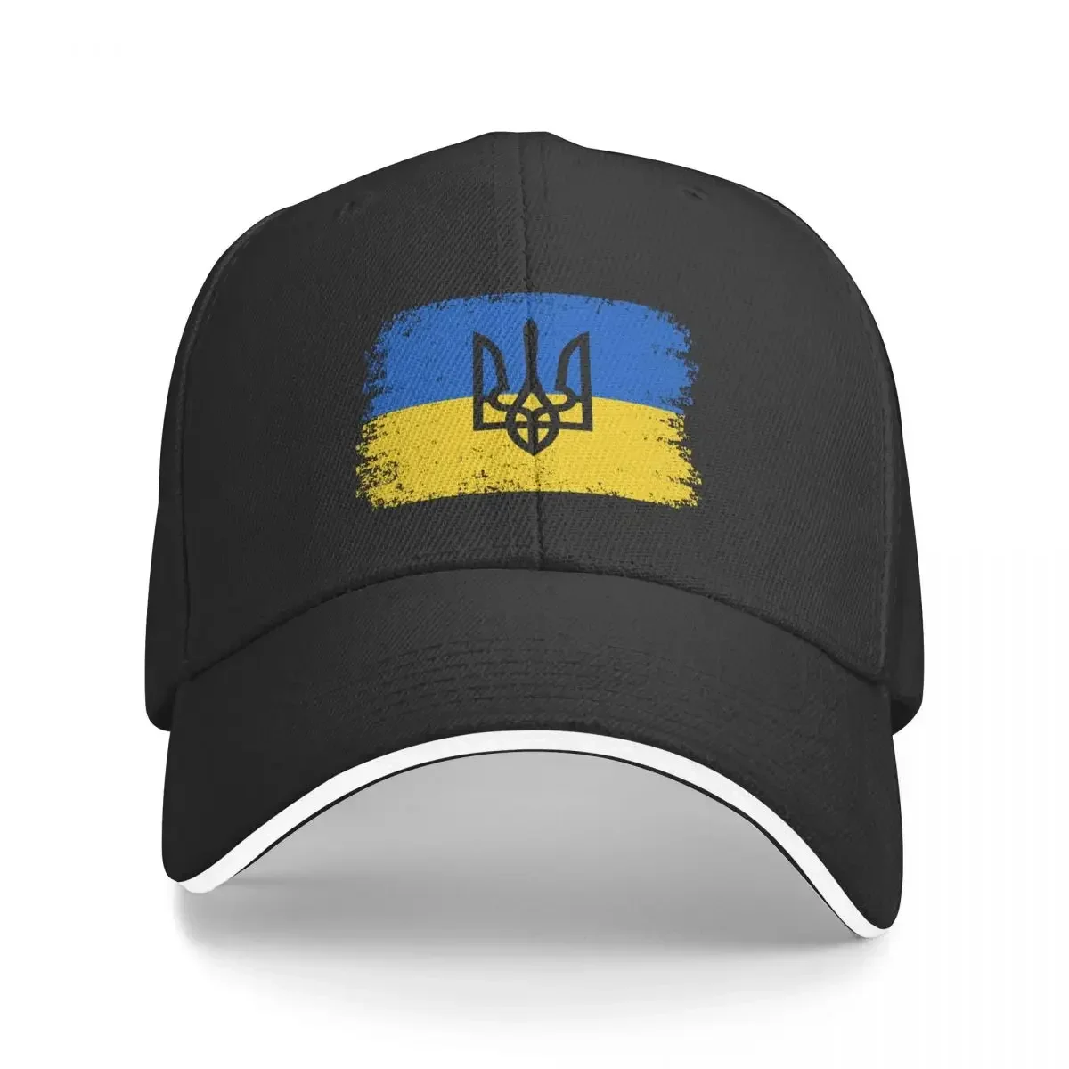 Ukraine Ukrainian National Flag Baseball Caps Casual Sandwich Caps Unisex Polyester Headwear Workouts