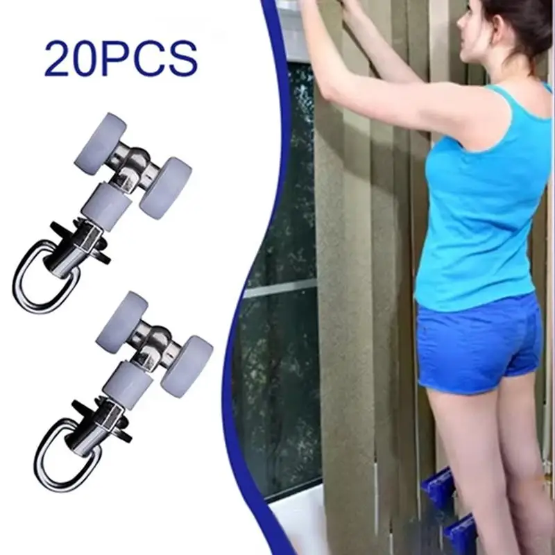 20 Piece Zinc Alloy Curtain Roller Set For Straight Gliding Tracks Home Curtain