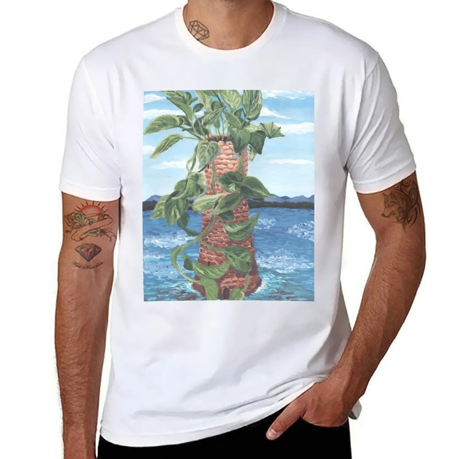 

Pothos Tower (with dragon) T-Shirt essential t shirt man t shirts for men t shirts for man cotton T-Shirt