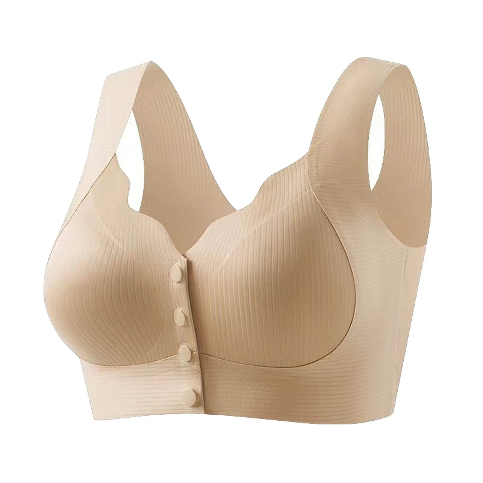 Women Front Button Vest Gathering And Breastfeeding Sagging Collection And Auxiliary Breast Bra Seamless Comfortable Lingerie