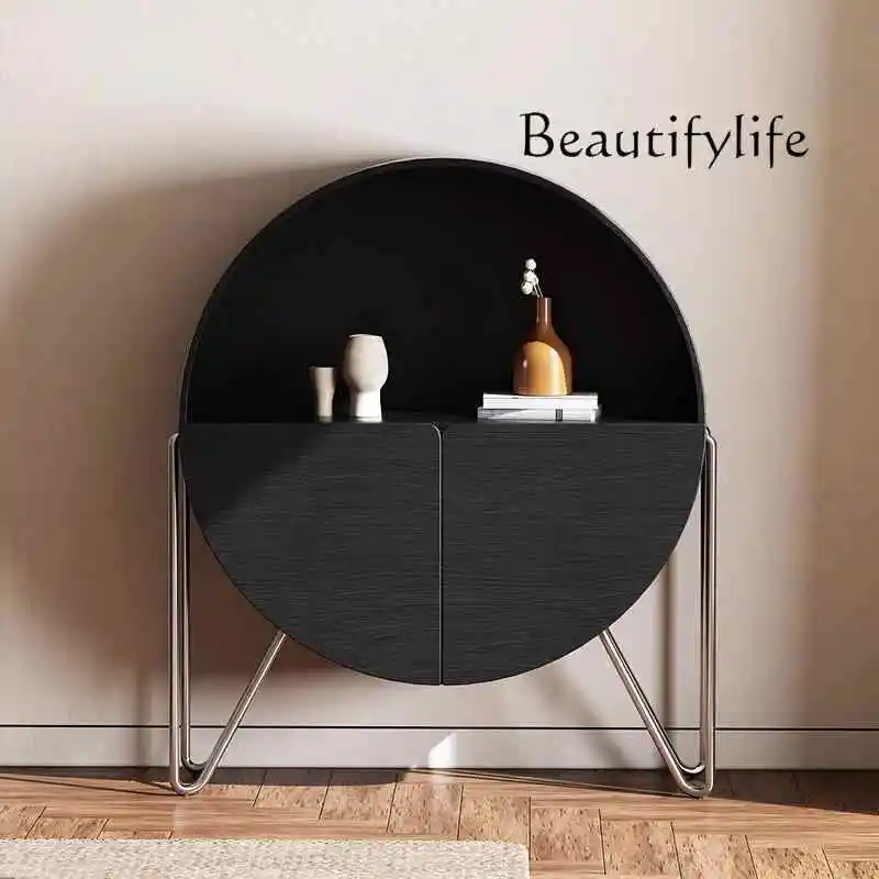 

Modern high-end creative corridor entrance table opposite door, living room retro entrance table solid wood