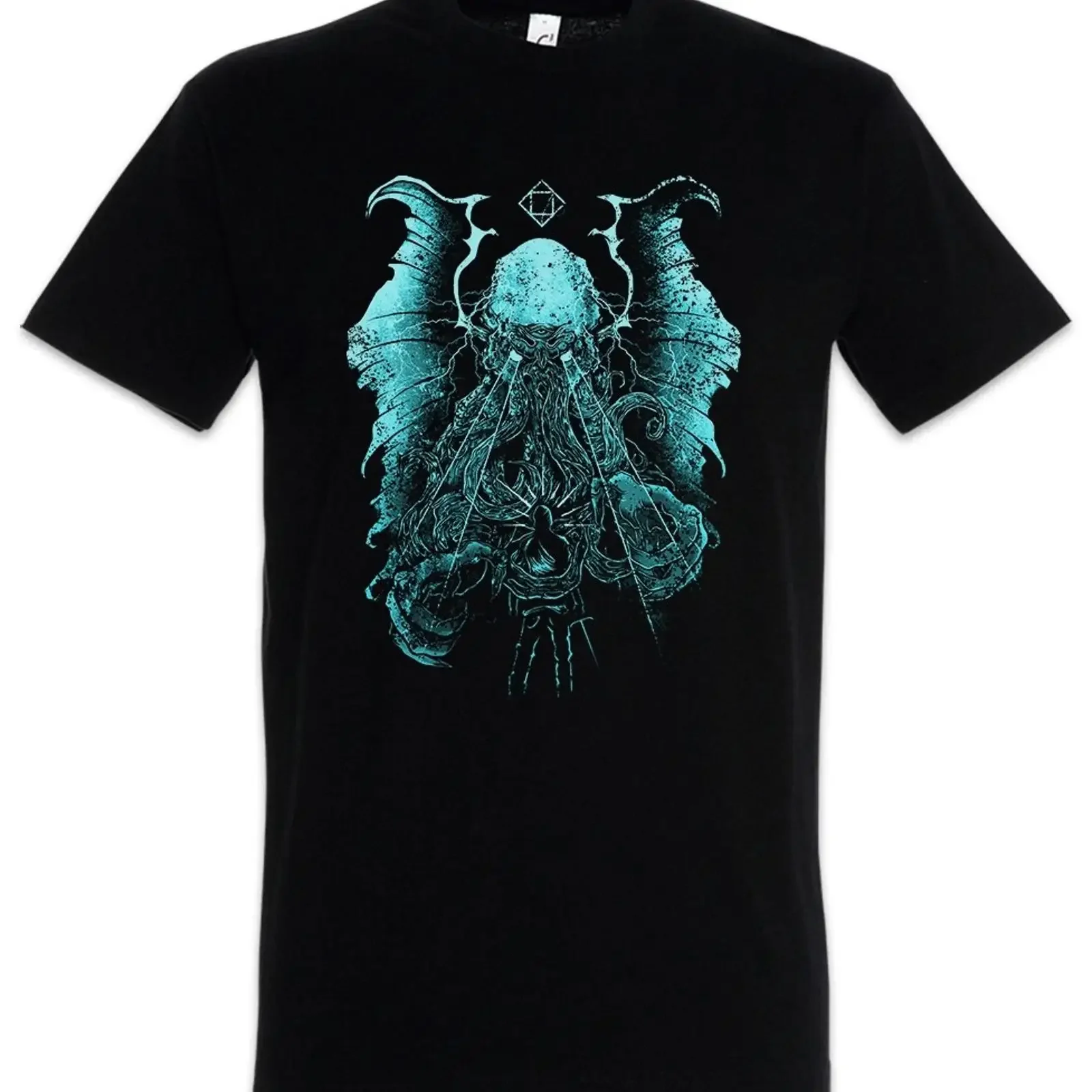 Lightning Cthulhu Herren T Shirt Horror Arkham H P Lovecraft Azathoth vintage Washed Top For Everyday Wear graphic Soft homme