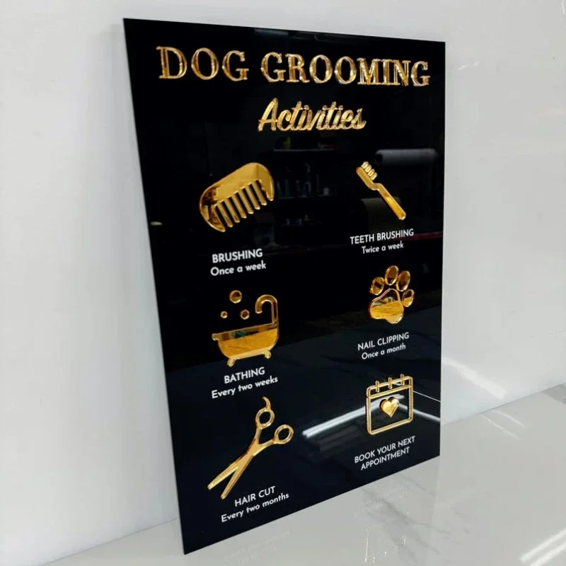 

Dog Grooming Activities Sign Acrylic Sign Grooming Aftercare Sign Grooming Salon Decor Pet Salon Decor