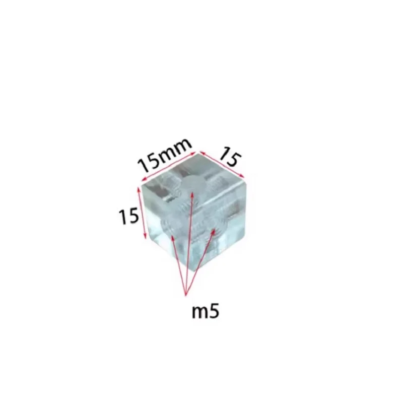 10pcs 15mm square acrylic box display box regular penetration four transparent six sided corner nut connector