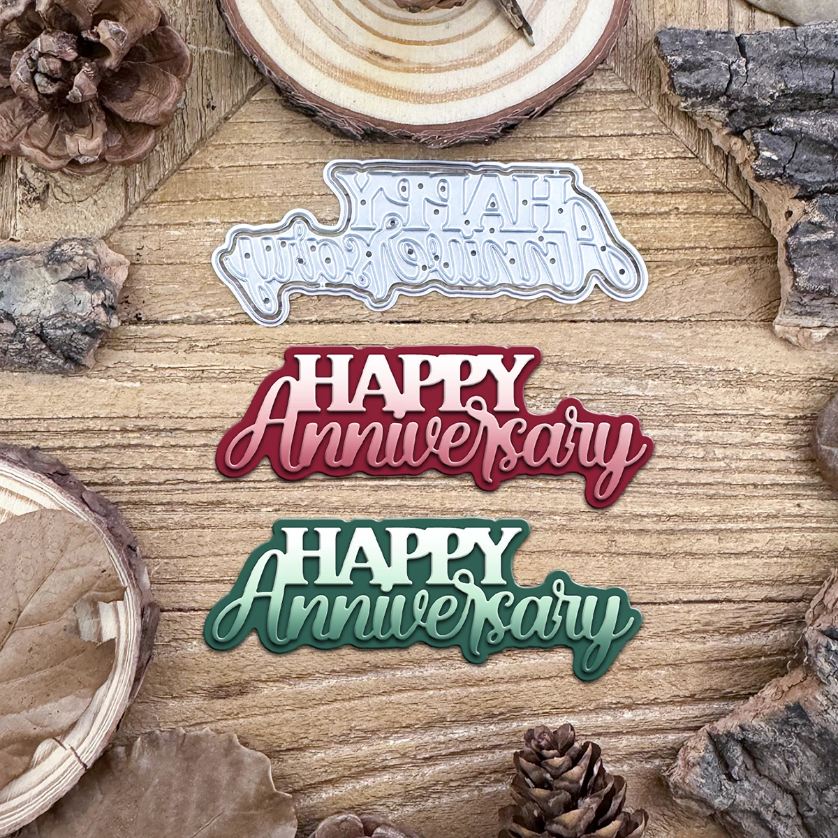 Original HAPPY ANNIVERSRY Layer Words Title Metal Cutting Dies Scrapbooking Decorative Embossing DIY Paper Cards