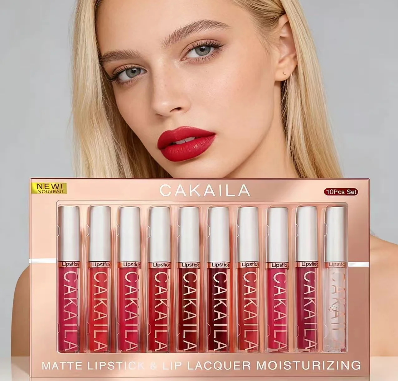 

Набор матовых блесков для губ, 10 шт., 9 блесков для губ + 1 масло для губ, долговечная водостойкая жидкая помада с темно-кофейными оттенками бордового/персикового/темного кофе