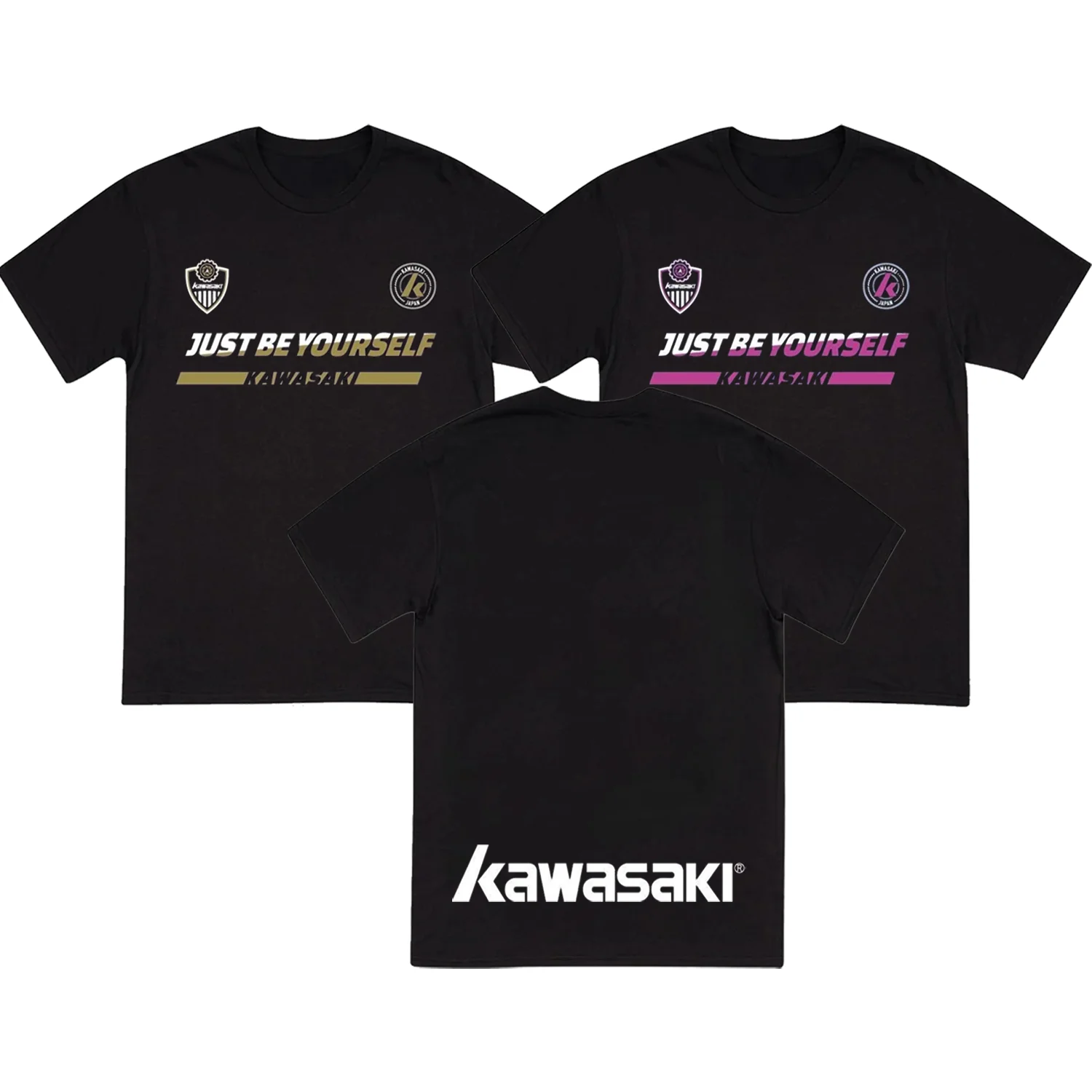 

Футболка для бадминтона Justbe Yourself Kawasaki, новейший уличный трикотаж, летняя классическая футболка для взрослых, свободная мотоциклетная майка для тренировок